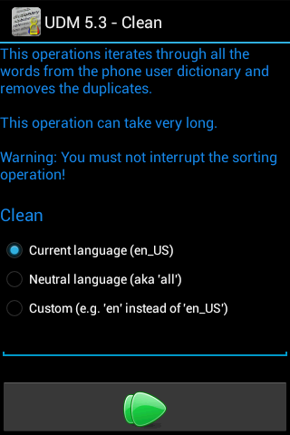 User Dictionary Manager for Android Clean